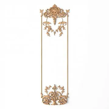 Wooden Decor Set C-053, consisting of 12 carved appliqu&eacute;s and 2 carved molding ends of different sizes and shapes