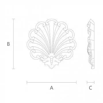 Wooden appliqu&eacute; with carved floral motif made of oak or beech