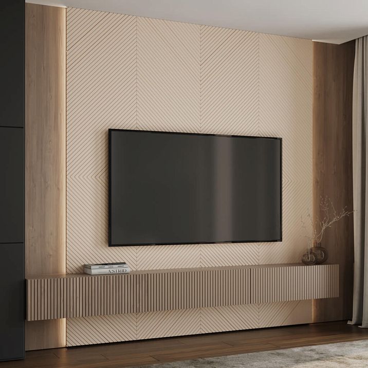 Decorative slat panel PAN-007 with expressive vertical relief.