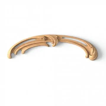Branch with leaves and flowers made of wood N-426R, carved, for interior decoration