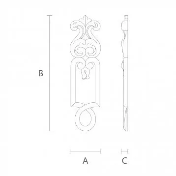 Decorative carved insert N-211 from wood drawing
