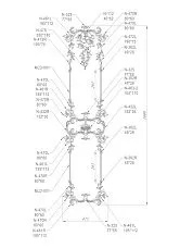 Wooden decor set C-048 - detailed composition drawing
