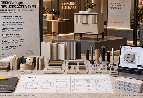 components for cabinet production &mdash; carcass, fronts, handles, legs and fasteners