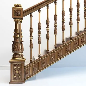 Carved Wooden Stair Baluster L-016