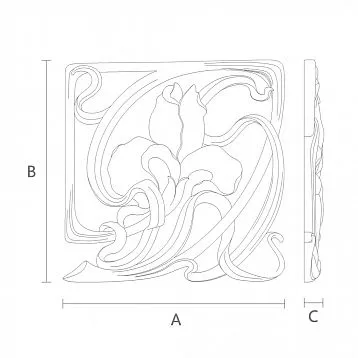 Wooden Decorative Element with Wood Carving N-273R