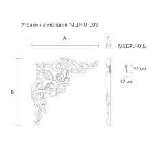 Carved overlay MLDPU-3U-1 surface decor drawing