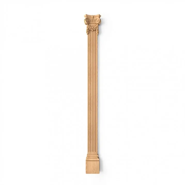 Wooden carved inlay in the shape of a branch with flowers