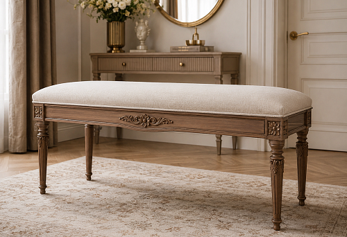 Buy legs for a bench and assemble a custom bench from STAVROS components: frame, supports, and decorative details
