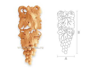 Carved cover plate N-254R из дерева с цветочным орнаментом