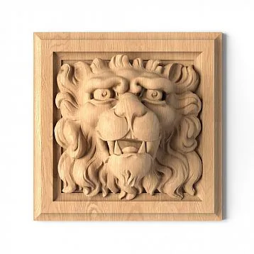 Baroque-style mascaron with a detailed lion's head