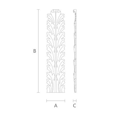 Carved cover plate из полиуретана NPU-090 чертеж для размеров