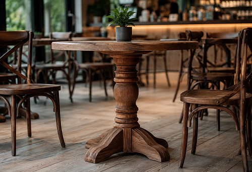 STAVROS wooden table bases for cafes, restaurants, and coffee shops
