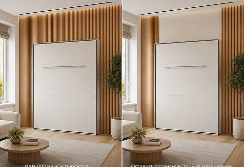The wardrobe bed is already installed and folds against the wall: is it worth buying the slatted panel PAN-007 for the entire surface or leaving the service area behind the mechanism