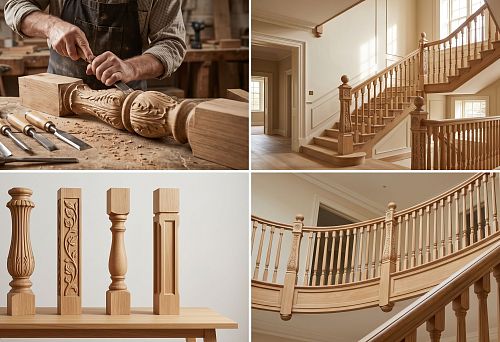 Carved wooden stair post: how to choose a support element for railings, balusters, and balustrades