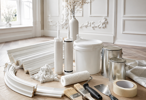 What to buy together with polyurethane stucco: adhesive, sealant, and consumables