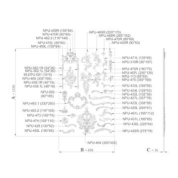 Exhibition stand SVPU-004 for displaying decorative elements