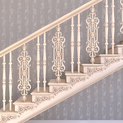 Carved detail of the staircase L-033 в интерьере фото