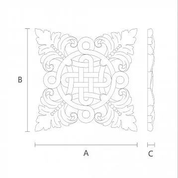 Carved floral pattern on the N-336 plaque