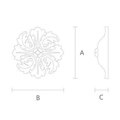 Carved rosette R-045