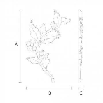 Wooden Carved Insert N-471L: decor for furniture, walls, ceilings, doors