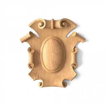 Carved Geometric Wooden Overlay N-346