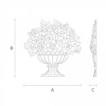 Carved floral motif on wooden applique N-027