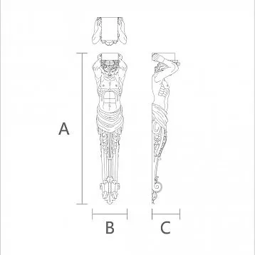Carved Bracket KR-051 with Atlas Design