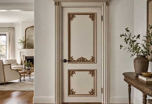 We don't change the door &mdash; we make it more expensive: moldings and overlays for an interior door