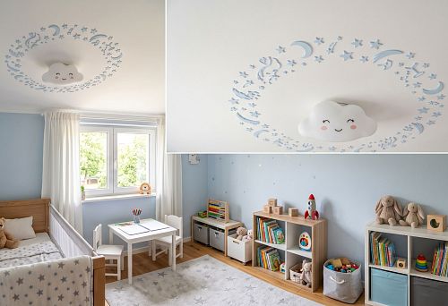 Ceiling decor for a children's room: how to use molding neatly and safely