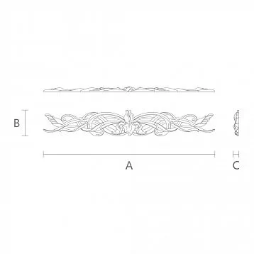 Oak or Beech Overlay N-057-1 with Carved Rose Ornament