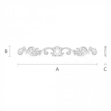 Carved overlay N-170.1 made of beech for furniture