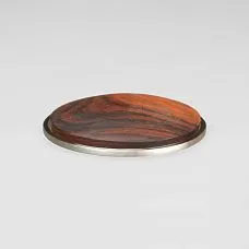 Insert for furniture handle HL‑070‑1M made of exotic zebrano wood in a steel frame for minimalist kitchen cabinets