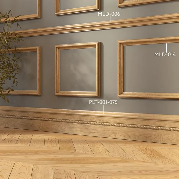 Use of wooden skirting board PLT-001-075 in interior design
