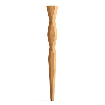 Wooden leg with carved pattern for a table or console