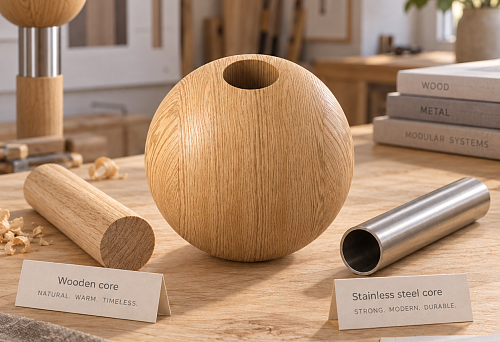 Wood inside or stainless steel: what to decide before buying geometric shape KN-014 for a modular stand