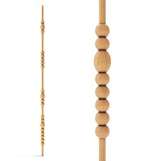 Decorative partition post set KON-004 made of beech or oak with turned elements