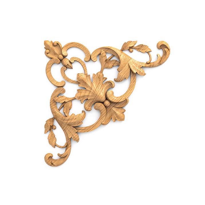 Wooden decor N.VRS-018 &mdash; a carved corner overlay made of natural wood