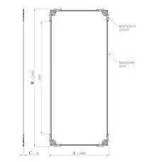 Drawing of the CPU-2-3 molding decor set with dimensions 1000 &times; 2300 &times; 18 mm