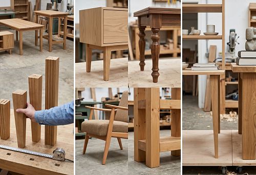 Tall wooden furniture legs: for a sofa, dresser, cabinet, or wardrobe