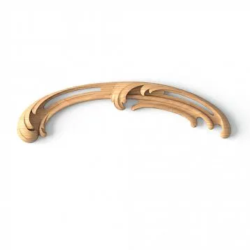 Carved Wooden Branch with Leaves and Flowers N-426L, for Interior Decoration