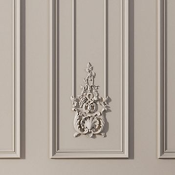 CPU-5-7 'Versailles' Molding Decor Kit &mdash; Vertical panel with double molding and central ornament, polyurethane