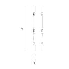 Drawing of wooden baluster L-049.1 with dimensions A 1000 mm and B 50 mm