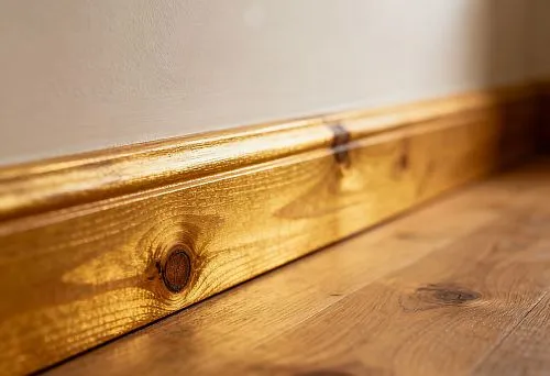 Wooden Skirting Board with Expressive Texture in Interior Design