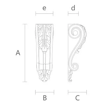 Carved Detail of the Bracket KR-010