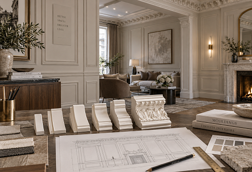 Designer stucco decor in an interior project