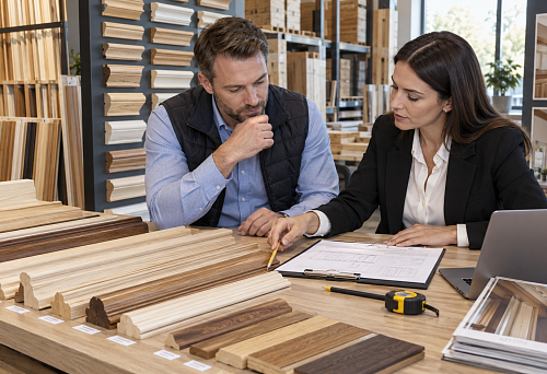 Wooden moulding ordered together with building materials