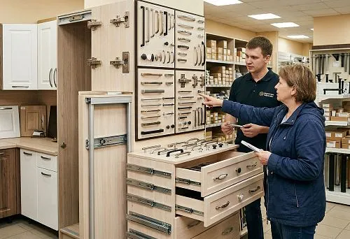 How to choose furniture fittings in Cheboksary for kitchen, wardrobe, chest of drawers, and custom furniture