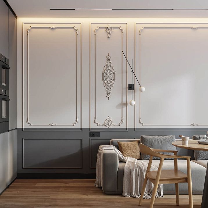 Stucco decor set CPU‑10‑2 made of polyurethane for wall decoration in the Verona collection.