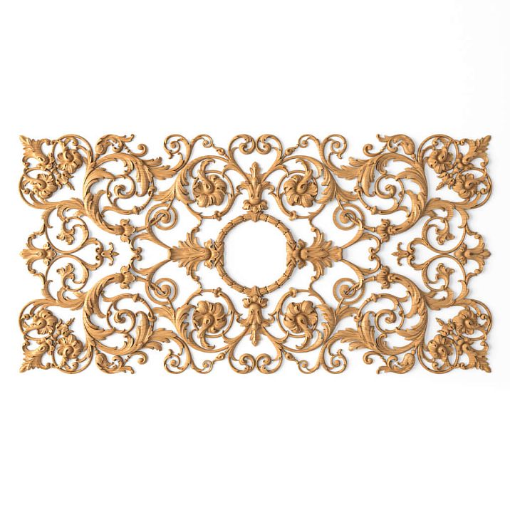 Wooden carved decor N-175.1 made of beech for enamel coating for furniture and interior panels