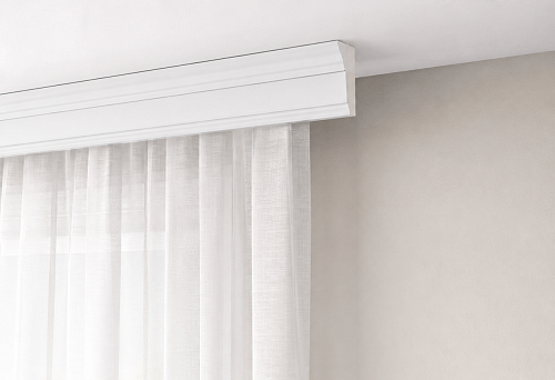 Narrow decorative ceiling cornice M1702, size 70 &times; 18 mm, at the junction of wall and ceiling